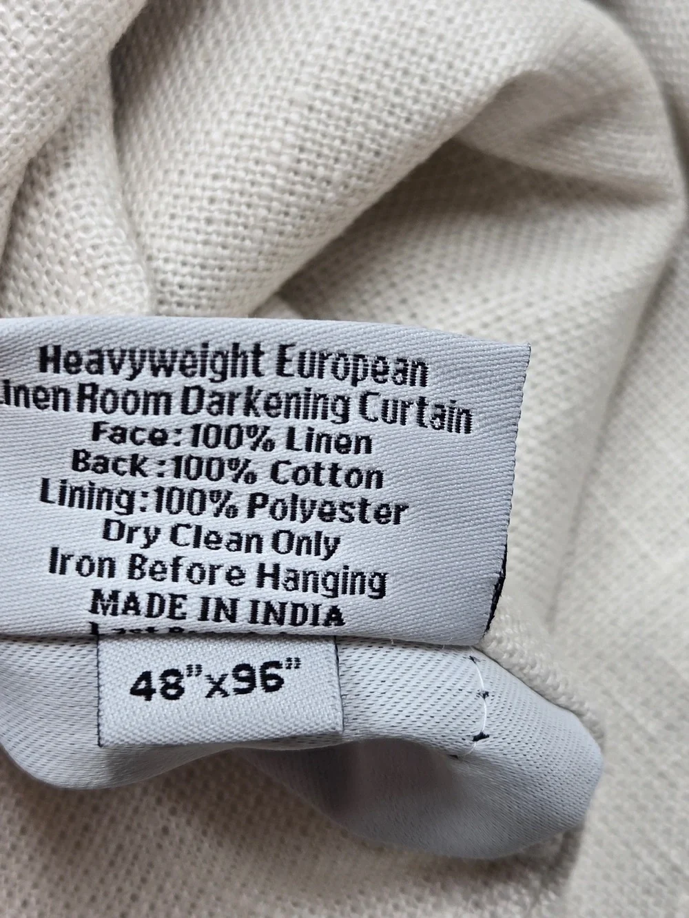 NWT QUINCE Set 2 48x96 Heavyweight European Linen Room Darkening Curtains 0130